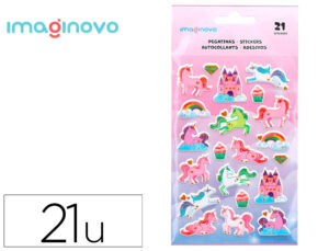 Autocolantes imaginovo unicornios magic dreams com relevo 190x105 mm em blister