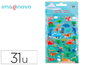 Autocolantes imaginovo kids dinossauros goma eva 190x105 mm em blister