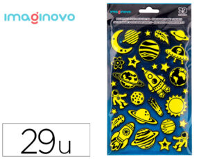 Autocolantes imaginovo luminosos planetas com relevo 190x105 mm em blister