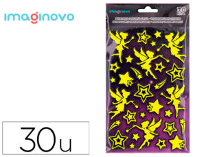Autocolantes imaginovo luminosos fadas com relevo 190x105 mm em blister