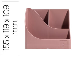 Porta lapis exacompta wave skandi plastico reciclado cor rosa velho 155x119x109 mm
