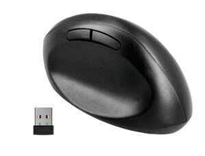 Rato q-connect otico sem fios ergonomico vertical dpi 800/1200/1600 pilha aa preto