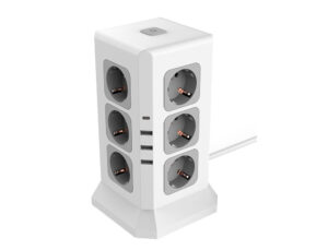 Extensao q-connect multipla 16 em 1 cabo 2 mt 12 tomadas de corrente+3 usb+1 usb tipo c 120x120x210mm