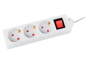 Extensao q-connect 3 tomadas de corrente com interruptor comprimento cabo 1,5 mt cor branco