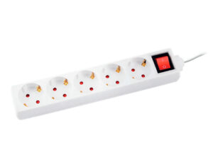 Extensao q-connect 5 tomadas de corrente com interruptor comprimento cabo 1,5 mt cor branco