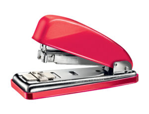 Agrafador petrus 226 wow vermelho metalizado capacidade 30 folhas em blister usa agrafes 22/6 e 24/6