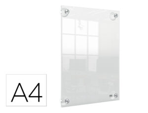 Moldura porta anuncios nobo acrilico transparente de parede amovivel din a4 sem moldura 261x24x346 mm
