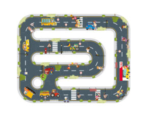 Puzzle infantil imaginovo madeira cidade rodoviaria +3 anos 21 pecas 22x22x6,4cm