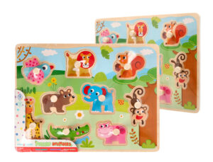 Puzzle infantil imaginovo madeira animais +18 meses 9 pecas 30x22,5x1,5cm