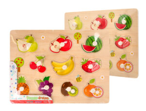 Puzzle infantil imaginovo madeira frutas +18 meses 10 pecas 30x22,5x1,5cm