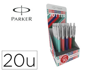 Esferografica parker jotter original 70 aniversario expositor de 20 unidades cores sortidas
