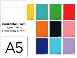 Caderno espiral liderpapel din a5 smart capa suave 80 f 75 gr pautado 8mm com margem cores sortidas