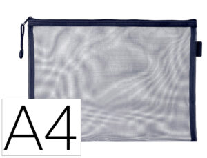 Bolsa com fecho de correr liderpapel poliester transpiravel multiusos din a4 azul marinho