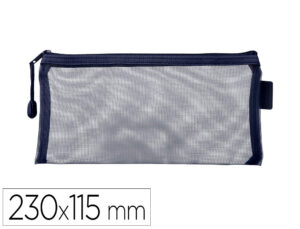Bolsa com fecho de correr liderpapel poliester transpiravel multiusos ticket 230x115 mm azul marinho