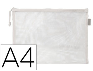Bolsa com fecho de correr liderpapel poliester transpiravel multiusos din a4 branco