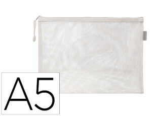 Bolsa com fecho de correr liderpapel poliester transpiravel multiusos din a5 branco