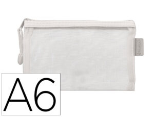 Bolsa com fecho de correr liderpapel poliester transpiravel multiusos din a6 branco