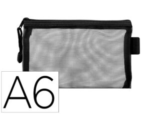Bolsa com fecho de correr liderpapel poliester transpiravel multiusos din a6 preto