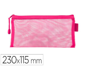 Bolsa com fecho de correr liderpapel poliester transpiravel multiusos ticket 230x115 mm rosa