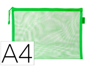 Bolsa com fecho de correr liderpapel poliester transpiravel multiusos din a4 verde pastel