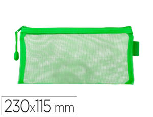 Bolsa com fecho de correr liderpapel poliester transpiravel multiusos ticket 230x115 mm verde pastel