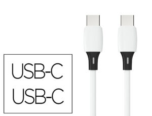 Cabo usb-c a usb-c q-connect pvc comprimento 3m branco