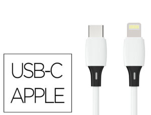 Cabo usb-c a apple q-connect pvc comprimento 2m branco