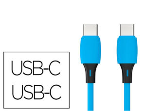 Cabo usb-c a usb-c q-connect pvc comprimento 1m azul