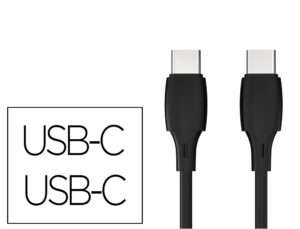 Cabo usb-c a usb-c q-connect pvc comprimento 2m preto