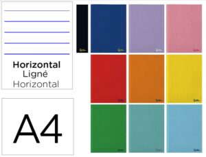 Caderno agrafado liderpapel smart din a4 48 f 75gr pautado com dupla margem cores sortidas