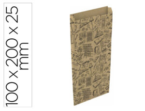 Envelope papel basika kraft reciclado com fole estampado tamanho xxs 100x200 mm embalagem de 25 unidades
