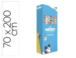 Papel fantasia basika disney mickey and friends rolo largura 70 cm comprimento 2 mt desenhos sortidos gramagem 60 gr