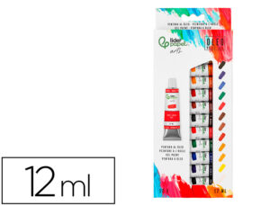 Pintura a óleo liderpapel caixa de 12 tubos de alumínio de 12 ml cores sortidas