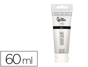 Pintura acrílica liderpapel tubo de plástico de 60 ml cor branco titânio