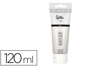 Pintura acrílica liderpapel tubo de plástico de 120 ml cor branco titânio