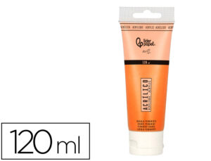 Pintura acrílica liderpapel tubo de plástico de 120 ml cor laranja permanente