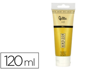 Pintura acrílica liderpapel tubo de plástico de 120 ml cor ocre amarelo