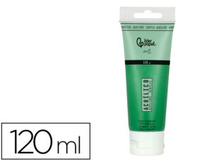 Pintura acrílica liderpapel tubo de plástico de 120 ml cor verde permanente