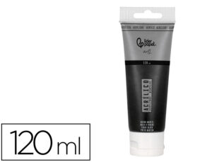 Pintura acrílica liderpapel tubo de plástico de 120 ml cor preto marfim