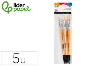 Pinceis de pelo de cerda liderpapel pontas sortidas saco de 5 unidades certificado fsc