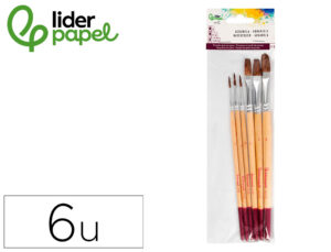 Pinceis de pelo de pónei liderpapel pontas sortidas saco de 6 unidades certificado fsc