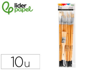 Pinceis de pelo de cerda liderpapel pontas sortidas saco de 11 unidades certificado fsc
