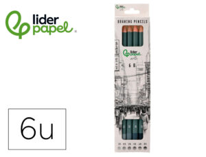 Lápis de desenho liderpapel caixa 6 unidades durezas sortidas certificado fsc