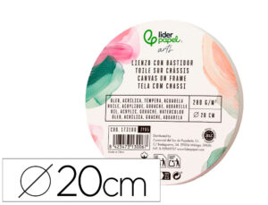 Tela de pintura redonda liderpapel tecido agrafado parte traseira algodão 100% borda madeira 20 cm gramagem 280g/m2