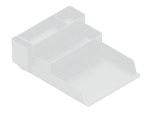 Bandeja de secretaria de plastico q-connect organizador de escritorio com 4 departamentos transparente 115x240x323 mm
