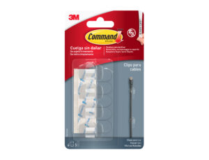 Organizador de cabos 3m command para cabos redondos blister de 4 clips + 5 tiras