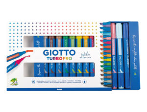 Marcador giotto turbo pro aguarelavel dupla ponta estojo de 15 unidades cores sortidas