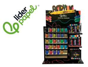 Marcador liderpapel acrylic expositor madeira secretaria de 514 unidades cores sortidas com tester