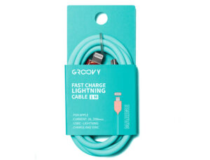 Cable groovy tipo c a apple lightning carga rapida longitud 1 mt color azul marino
