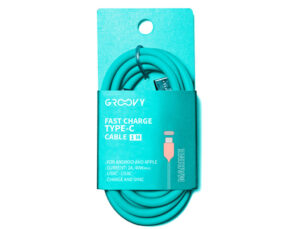 Cable groovy tipo c a tipo c carga rapida longitud 1 mt color azul marino